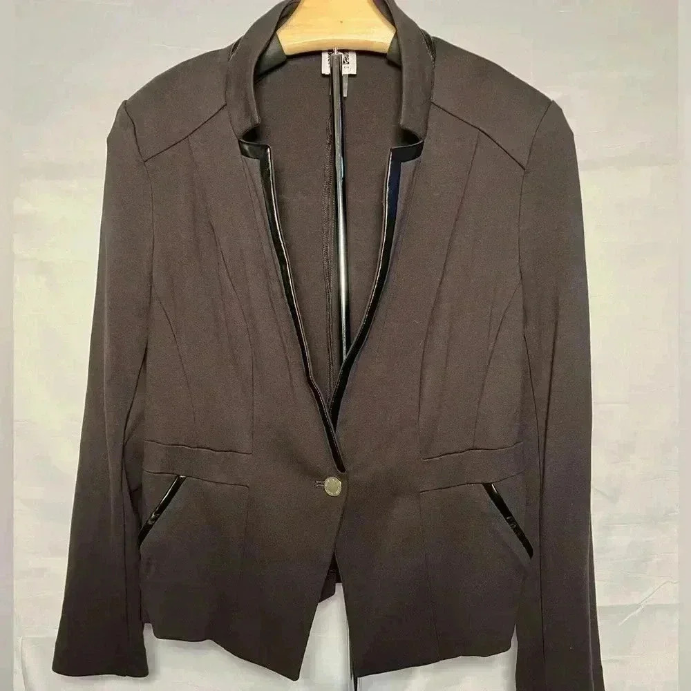 Anne Klein Leather Blazer Size Small